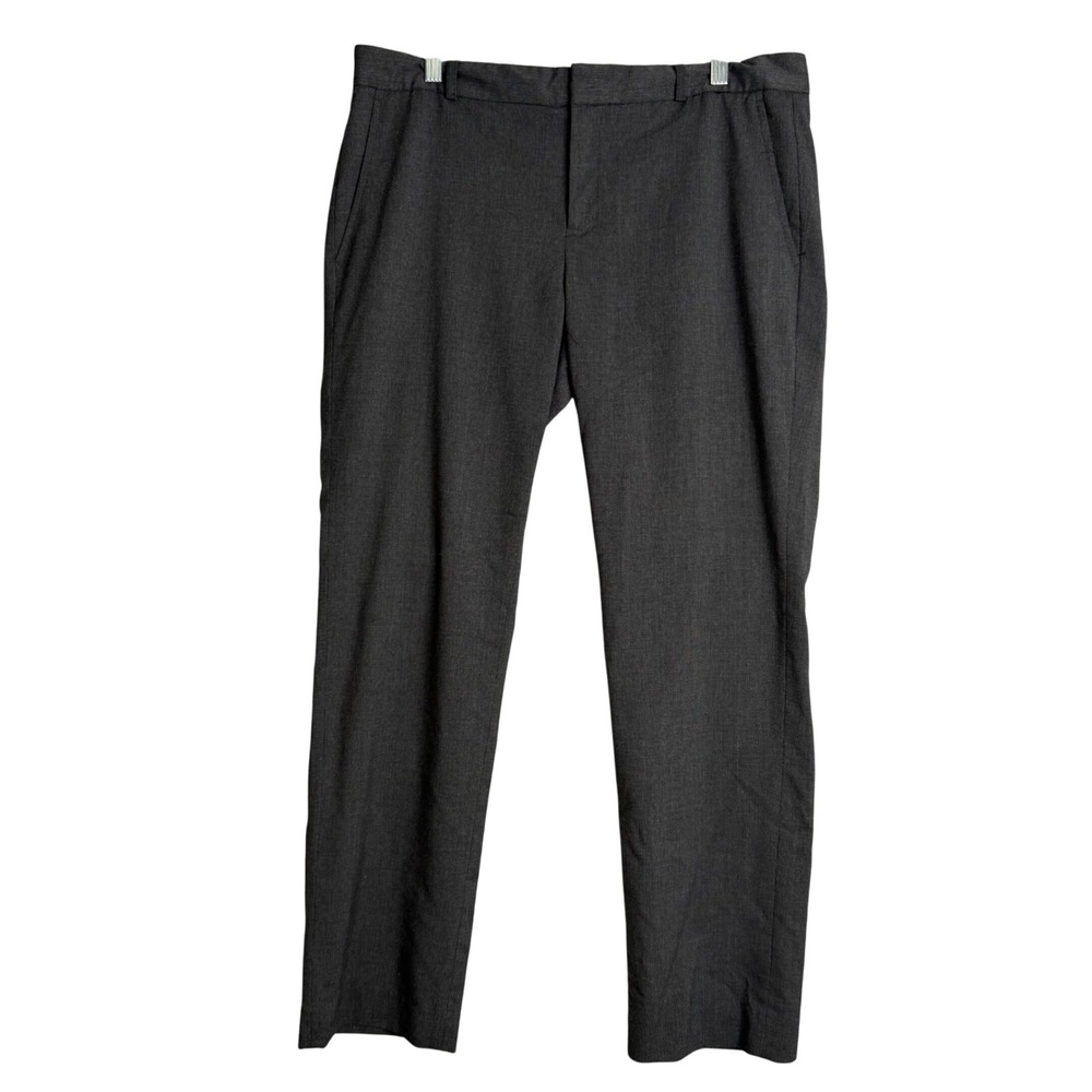 Banana Republic Factory Reegan Slim Pants Womens 12 Grey Straight‎ Leg Preppy